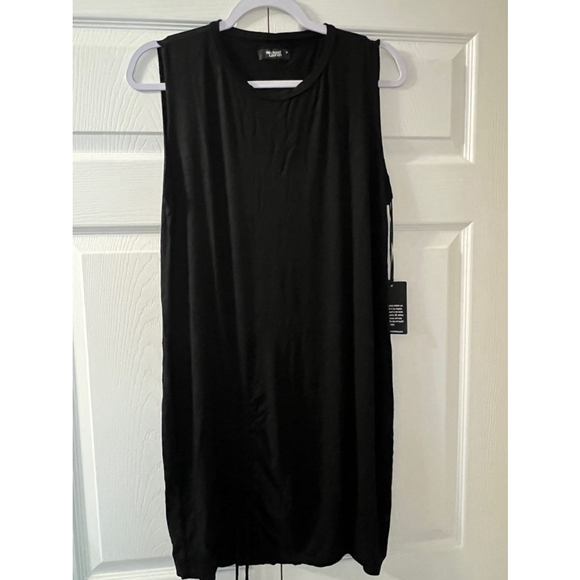 Women's Michael Lauren Black Sleeveless Dress w drawstrings front Size M NWT - Picture 9 of 10